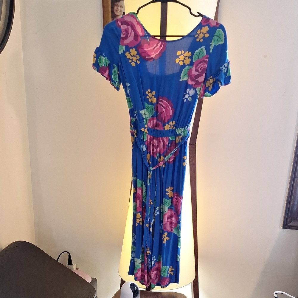 Floral Blue Dress Jumpsuit